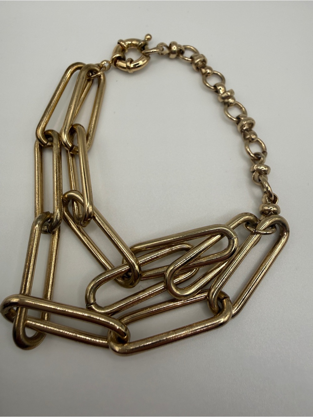 Gold Oversized Paperclip Link Bracelet for Women